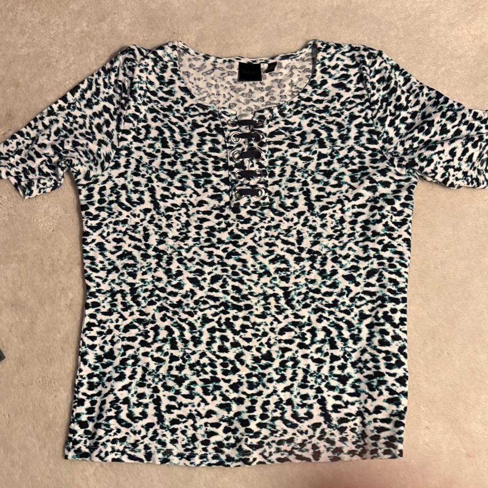 Rafaella Animal Print Knit Top